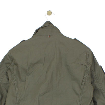 Mens Military Jacket Patch Full Zip Cotton