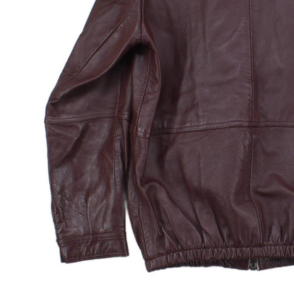 Mens Leather Jacket Full Zip Outerwear