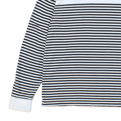 Mens T-Shirt Striped Crew Neck Long Sleeve