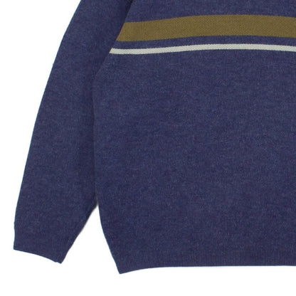 Mens Jumper Crew Neck Stripe Logo