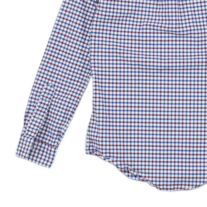 Mens Shirt Check Button Up Slim Fit
