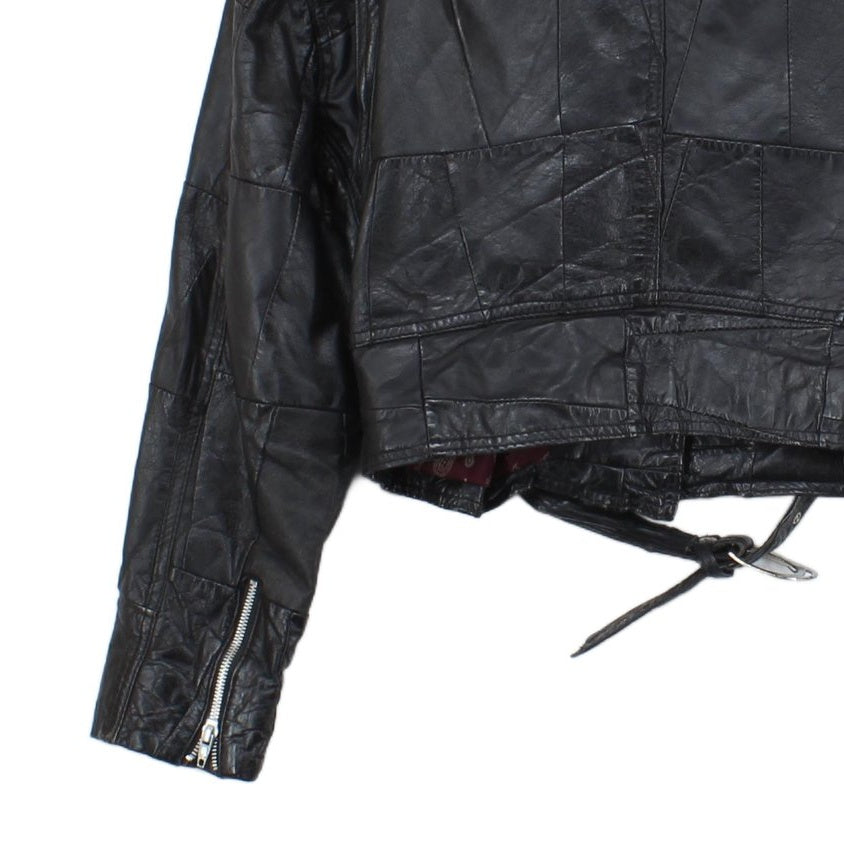Womens Leather Jacket Biker Motorcycle