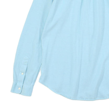 Mens Knit Shirt Button Up Long Sleeve Cotton