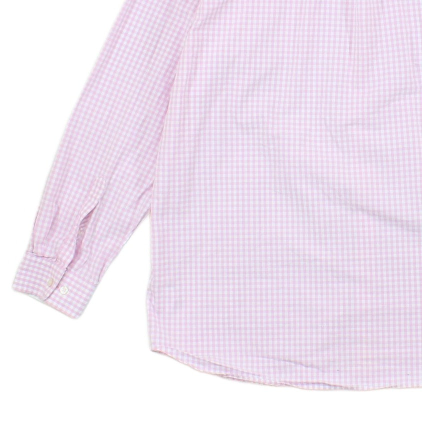 Mens Check Shirt Button Up Long Sleeve Cotton