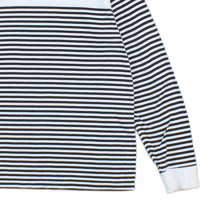 Mens T-Shirt Striped Crew Neck Long Sleeve
