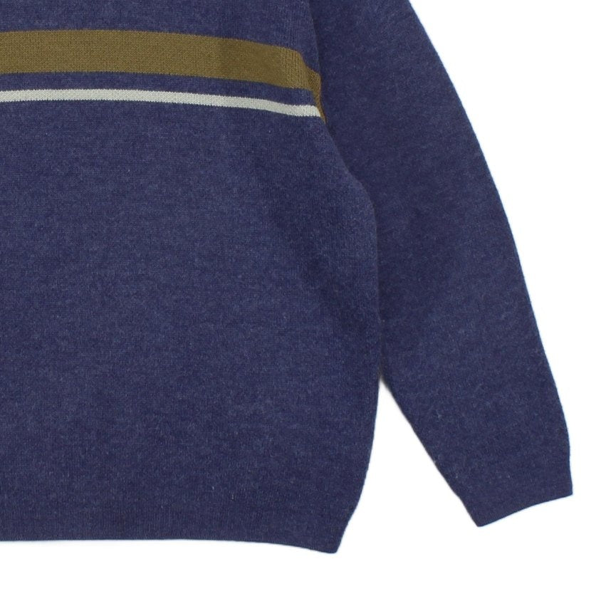 Mens Jumper Crew Neck Stripe Logo
