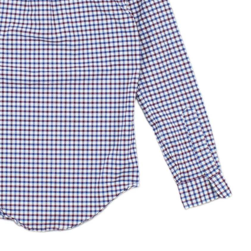 Mens Shirt Check Button Up Slim Fit