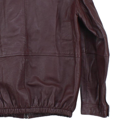 Mens Leather Jacket Full Zip Outerwear