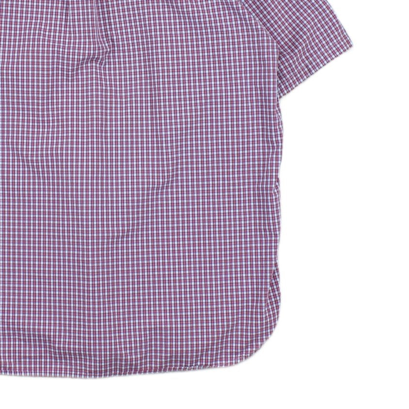 Mens Plaid Shirt Short Sleeve Button Up