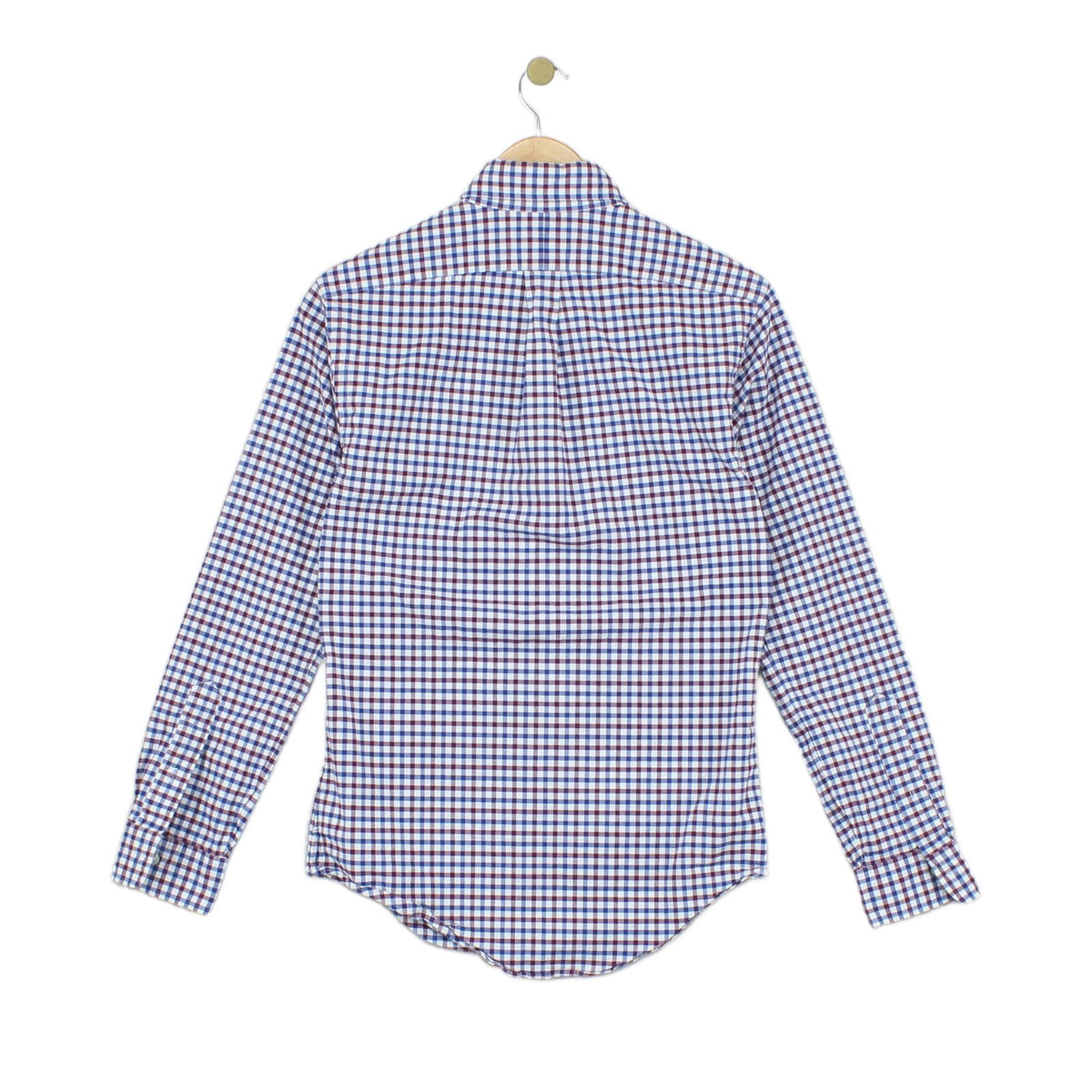 Mens Shirt Check Button Up Slim Fit