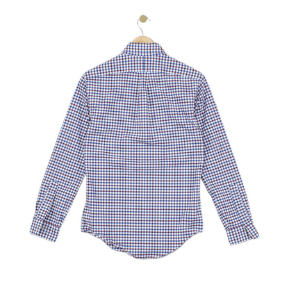 Mens Shirt Check Button Up Slim Fit