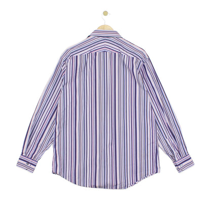 Mens Striped Shirt Made In Italy Long Sleeve Cotton