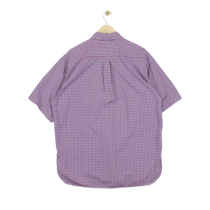 Mens Plaid Shirt Short Sleeve Button Up
