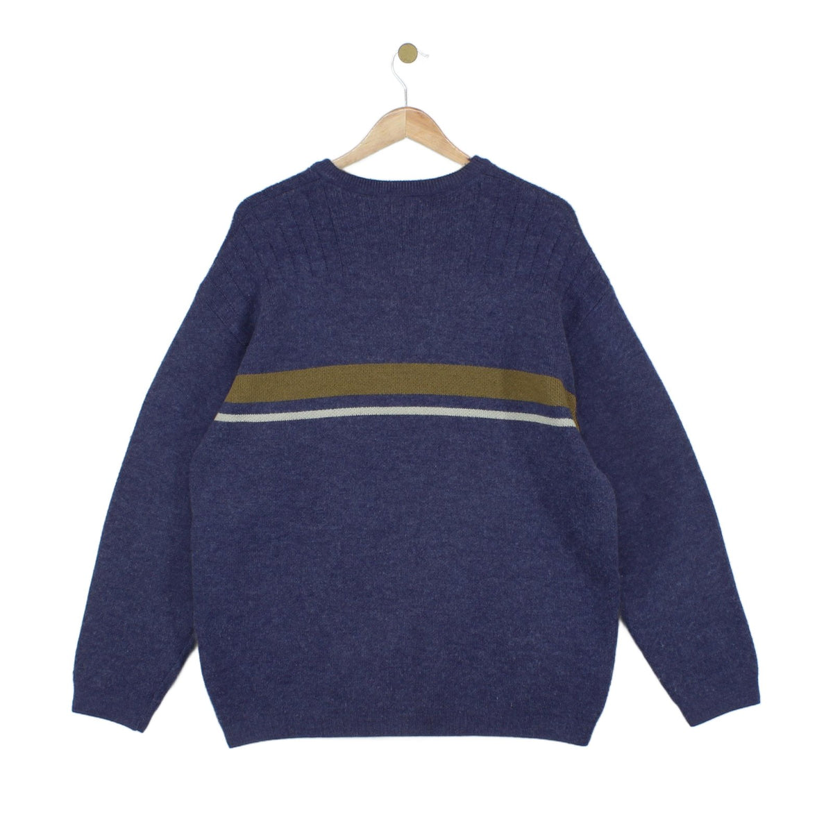 Mens Jumper Crew Neck Stripe Logo