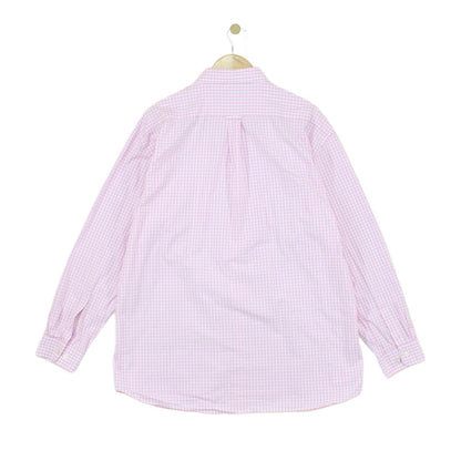 Mens Check Shirt Button Up Long Sleeve Cotton