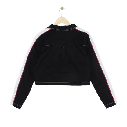 Womens 1/4 Zip Jacket Long Sleeve Cropped