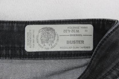 Mens Buster Jeans Regular Slim Tapered Stretch