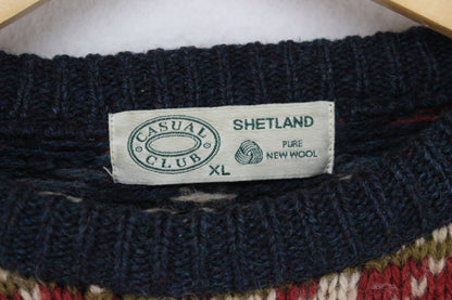Mens Shetland Wool Jumper Patterned