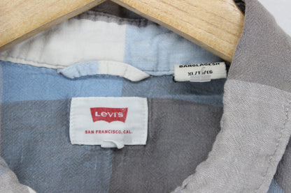 Mens Plaid Shirt Button Up Cotton Linen