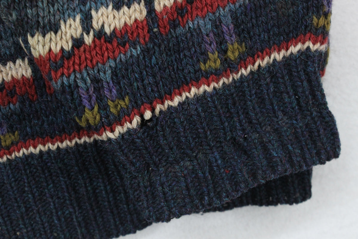 Mens Shetland Wool Jumper Patterned