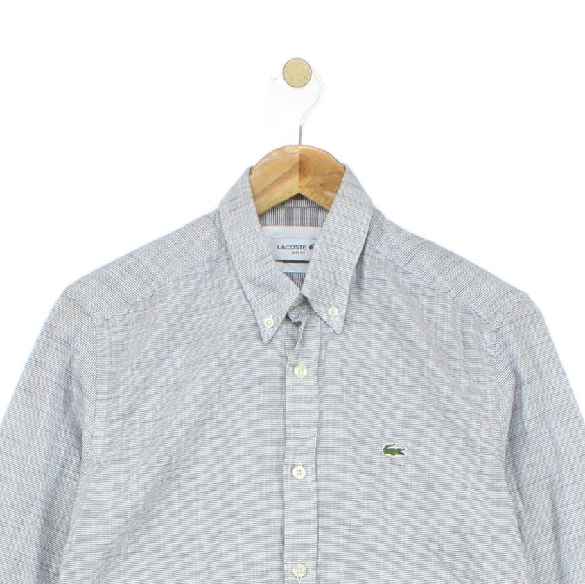 Mens Striped Shirt Slim Fit Button Up Long Sleeve