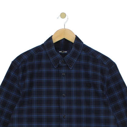 Mens Check Shirt Button Up Long Sleeve