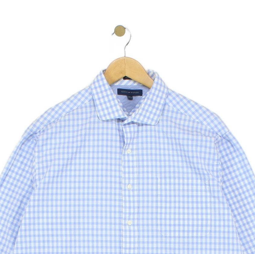 Mens Check Shirt Long Sleeve Button Up