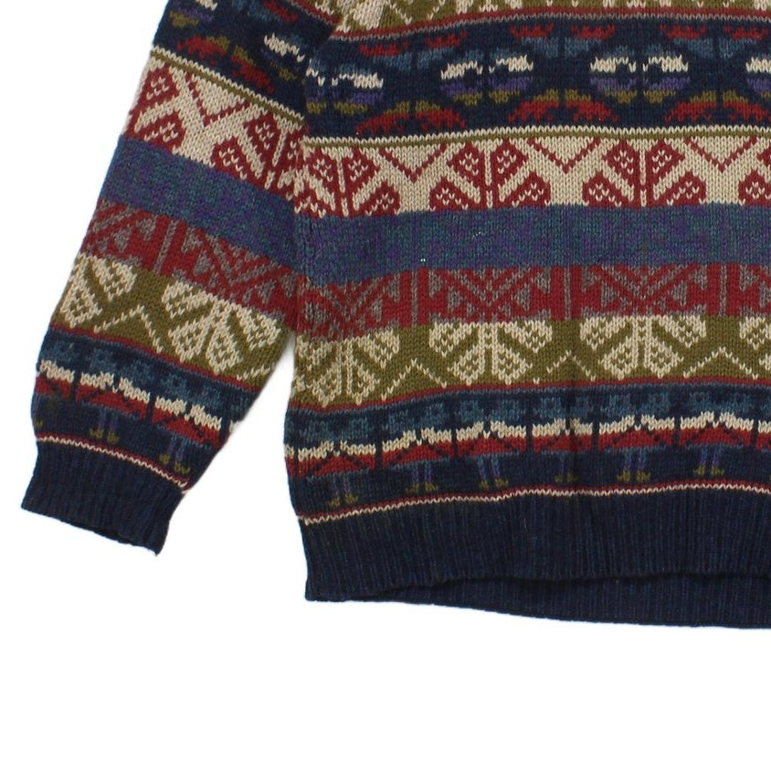 Mens Shetland Wool Jumper Patterned