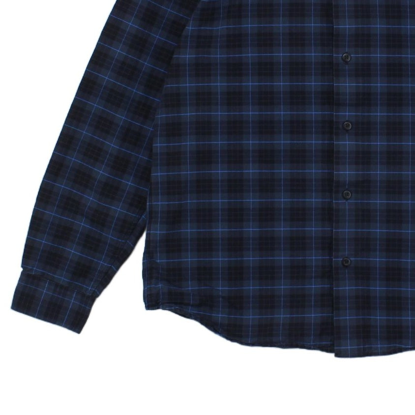 Mens Check Shirt Button Up Long Sleeve