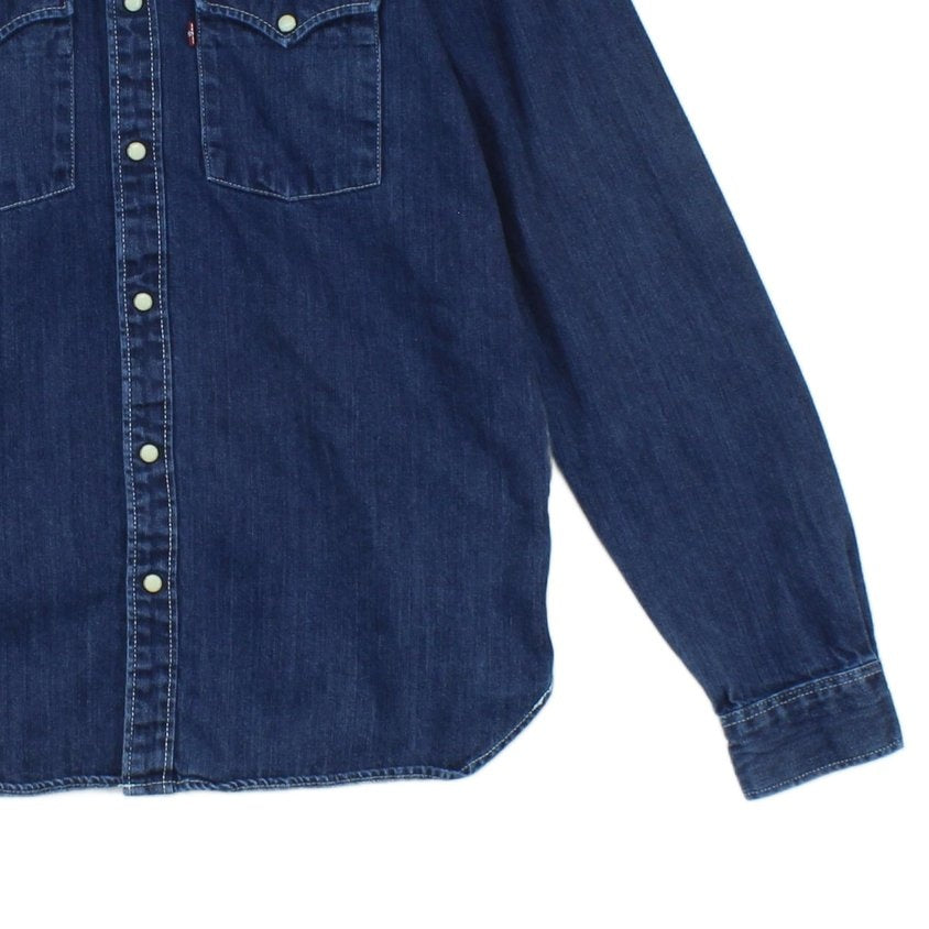 Mens Denim Shirt Long Sleeve Western