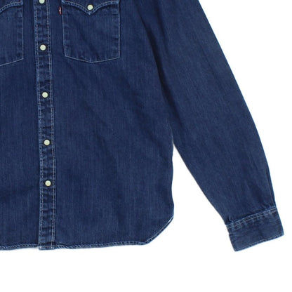 Mens Denim Shirt Long Sleeve Western
