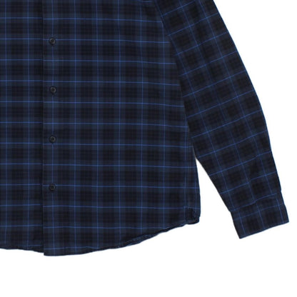 Mens Check Shirt Button Up Long Sleeve