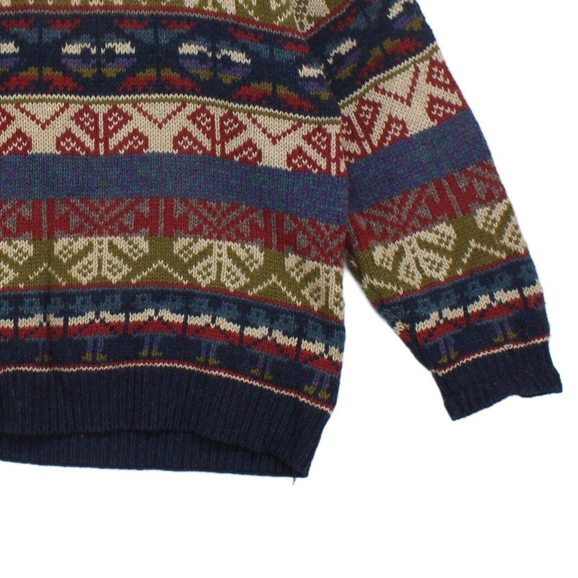Mens Shetland Wool Jumper Patterned