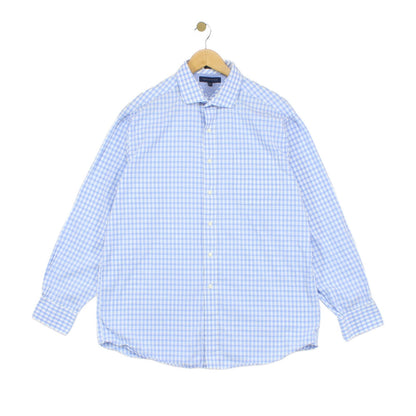Mens Check Shirt Long Sleeve Button Up