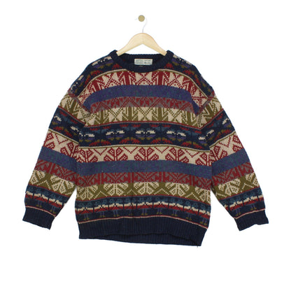 Mens Shetland Wool Jumper Patterned