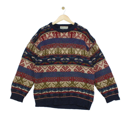 Mens Shetland Wool Jumper Patterned