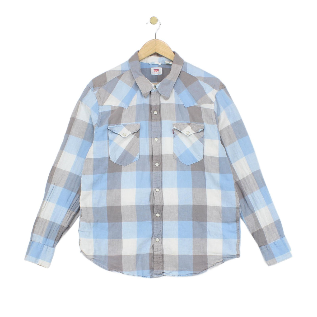 Mens Plaid Shirt Button Up Cotton Linen