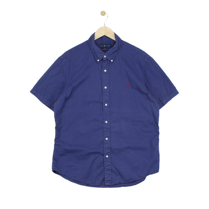 Mens Shirt Button Down Short Sleeve Slim Fit