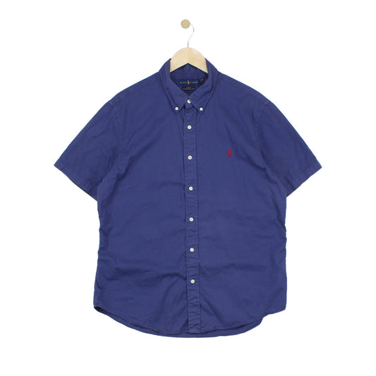 Mens Shirt Button Down Short Sleeve Slim Fit