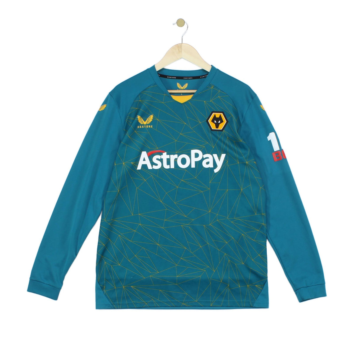 Mens Wolves 2022-23 Football Shirt Away Jersey Long Sleeve