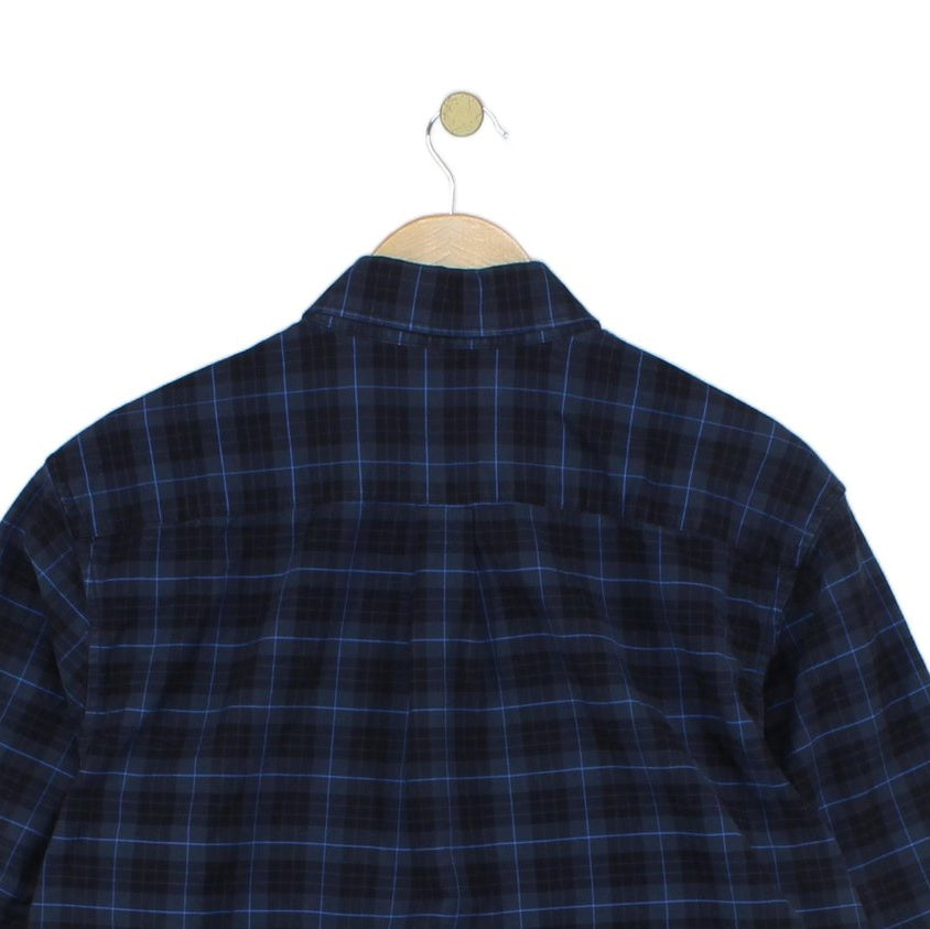 Mens Check Shirt Button Up Long Sleeve