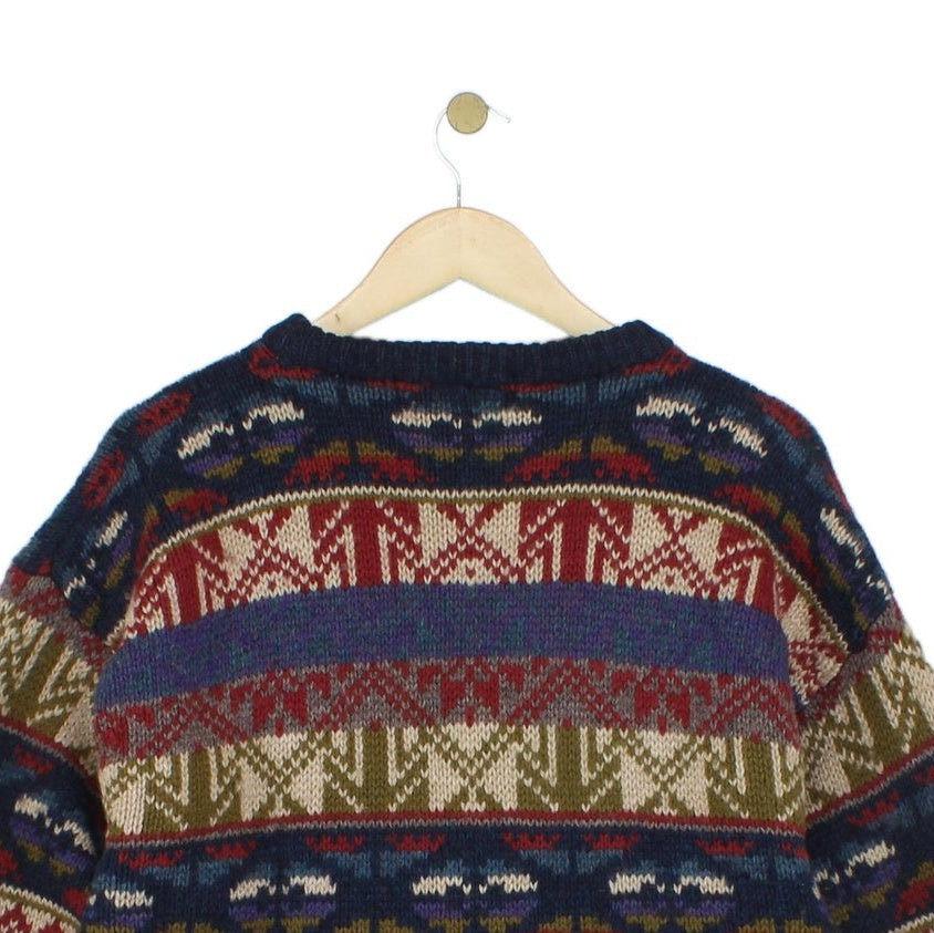 Mens Shetland Wool Jumper Patterned