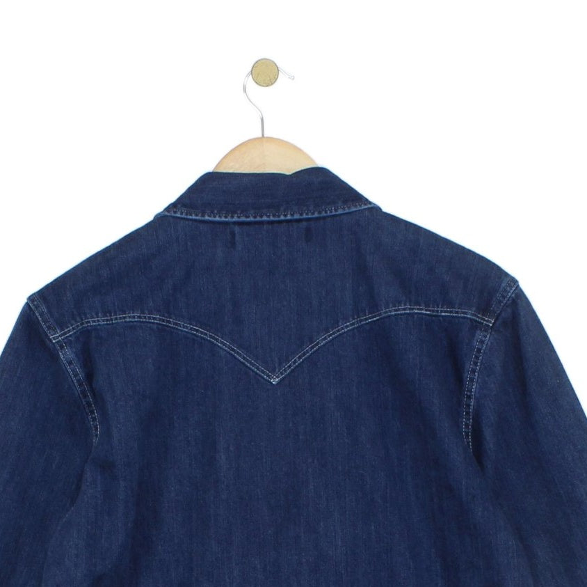 Mens Denim Shirt Long Sleeve Western