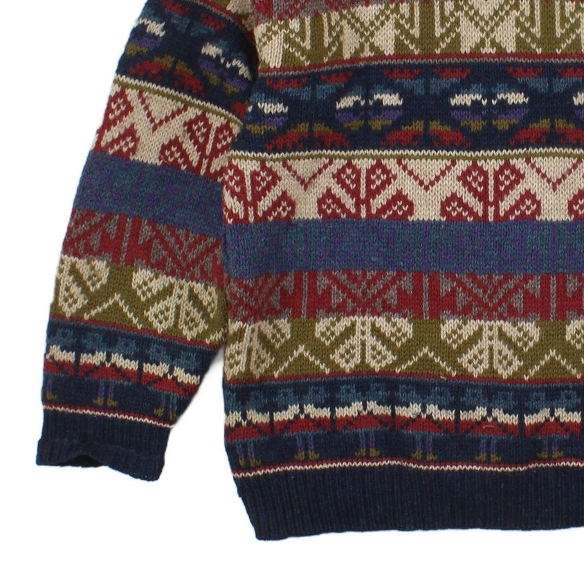 Mens Shetland Wool Jumper Patterned
