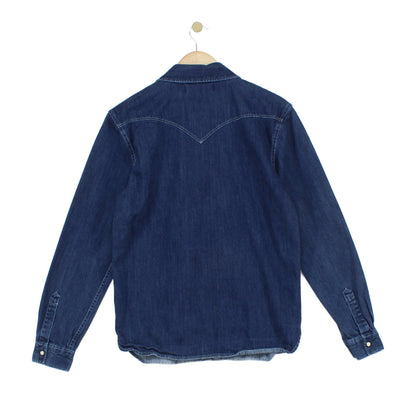 Mens Denim Shirt Long Sleeve Western