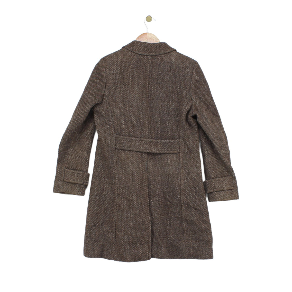 Womens Overcoat Tweed Double Breasted Wool Blend