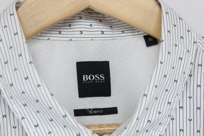 Mens Shirt Slim Fit Short Sleeve Button Up