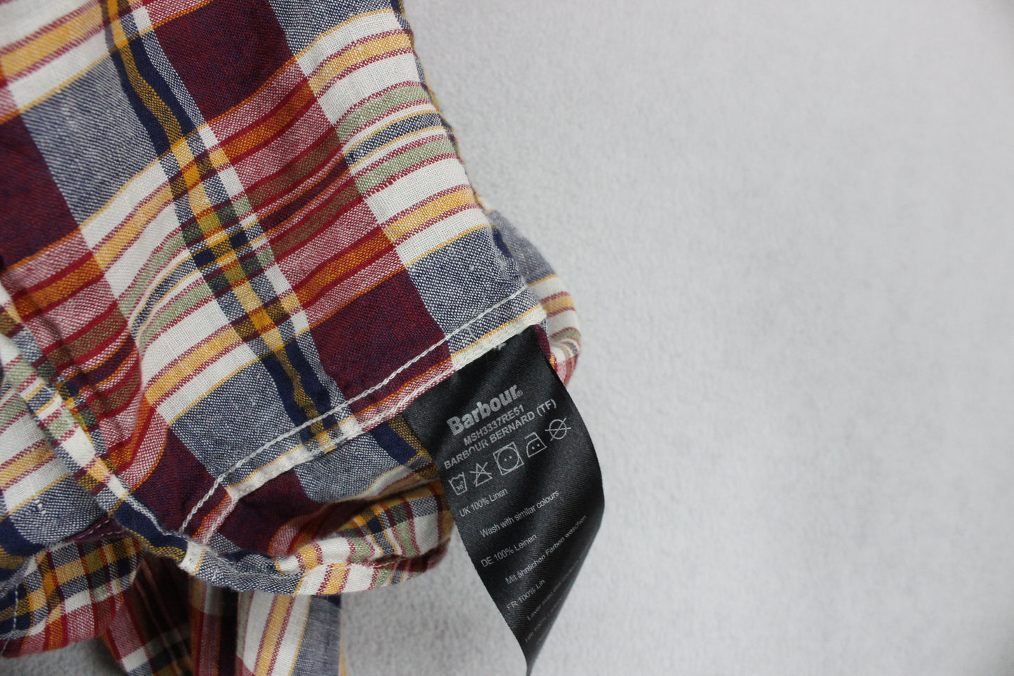 Mens Linen Plaid Shirt Tailored Casual