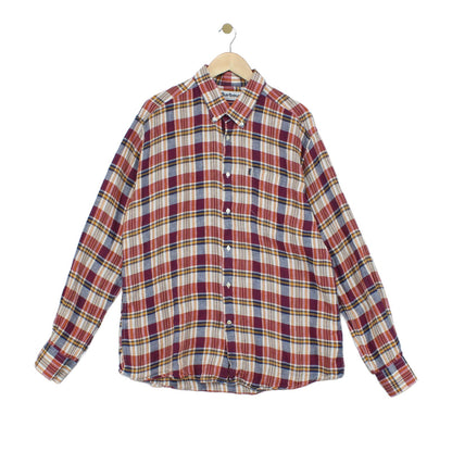 Mens Linen Plaid Shirt Tailored Casual