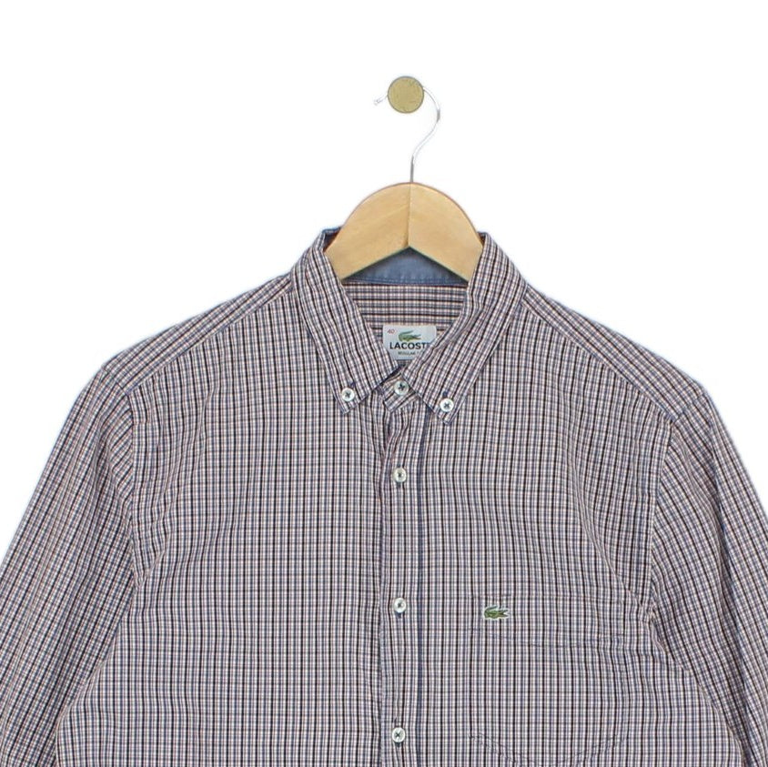 Mens Check Shirt Long Sleeve Classic Cotton